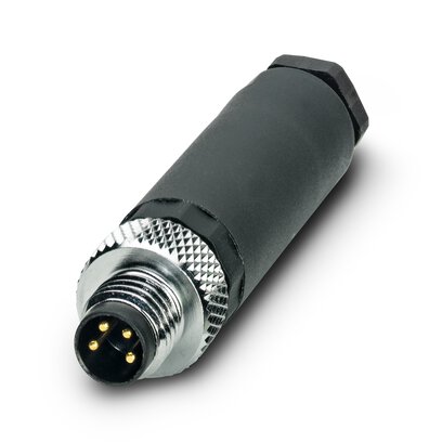 [PHO1501265] Conector, 4-polos, Conector macho recto M8, codificado A, Conexión por tornillo, material de moleteado: Latón, niquelado, diámetro exterior del cable 3,5 mm ... 5 mm