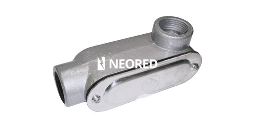 [DEL2019017] Caja paso oval   1/2 NPT 2v L AlFo c-2tap