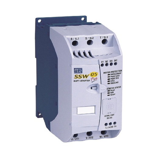 [WEG10413826] Arrancador Suave SSW 05 Alimentación Trifásica 220-460Vca - In: 3A - Pot. 1,5/1,1 (hp/kW) - Tamaño 1  - SSW05 0003 T 2246 SPZ