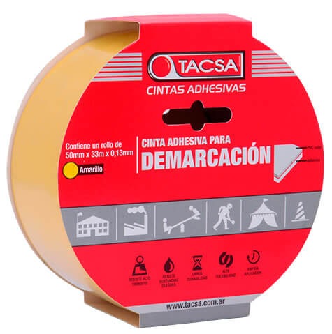 [TACPTTACSA190A] Cinta demarcar   33M  50mmA PVC AMA