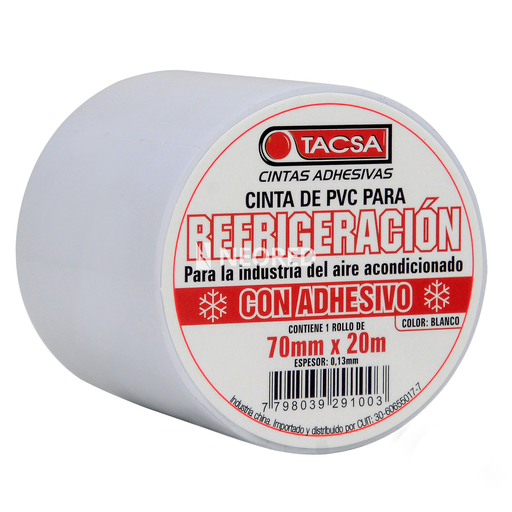 [TACPTTACSA200B] Cinta refrig con adhes PVC BLA 20M 0,7A 0,13E