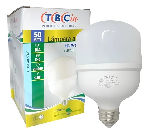 [TBCCLP-E27-50W] LAMPARA A LED HI-POWER 50W LUZ DIA