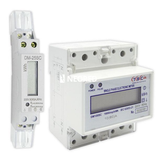 [TBCDM-100TC] MEDIDOR ELECTRONICO DE ENERGIA PARA RIEL DIN 380VCA MOD DIN: 7