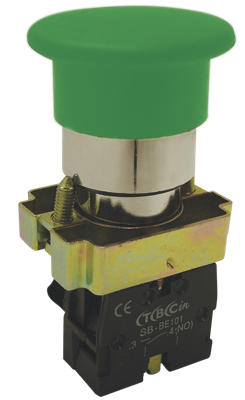 [TBCSB-BC31] LINEA METALICA PULSADOR DE SETA C/RET. AUT. VERDE