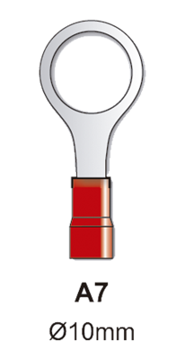 [TBCA7] TERMINALES PREAISLADOS OJAL 10MM ROJO