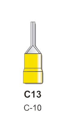 [TBCC13] TERMINALES PREAISLADOS PUNTA RIG. CORTO AMARILLO