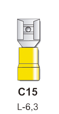 [TBCC15] TERMINALES PREAISLADOS PALA HEMBRA 6.35MM AMARILLO