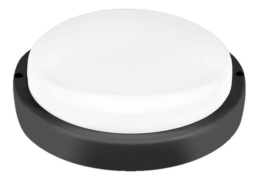 [CORTR-MN-12W-WW] TORTUGA MACROLED REDONDA MARCO NEGRO 12W - IP54 - AC100-265V - FP:0,9 - 1080 lm - BLANCO CALIDO