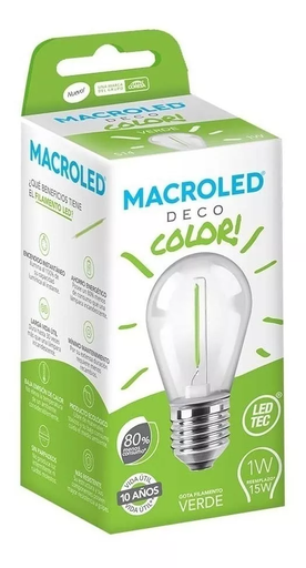 [CORBFS14- 1V] Lampara de filamento 1W Macroled verde