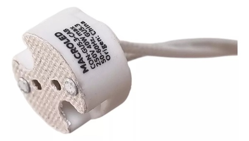 [CORCON-GU5.3-CAB] CONECTOR CERÁMICO GU5.3 CON 15CM DE CABLE ENTELADO