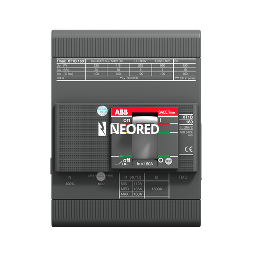 [ABB1SDA066816R1] Interruptor Tmax XT tetrapolar In = 63A - Icu = 18kA, Ics = 100% Icu @ 380VCA 