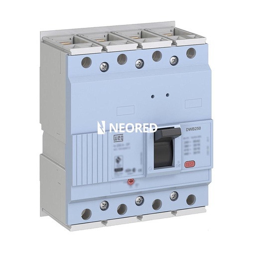 [WEG12318949] Interruptor en Caja Moldeada DWB Tetrapolar Capacidad de Ruptura B - Térmico Reg: 160-200A - Icu 16kA (380Vca) - DWB250B 200-4DF